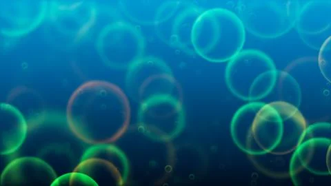 Background with nice flying green bubbles Stock Illustration