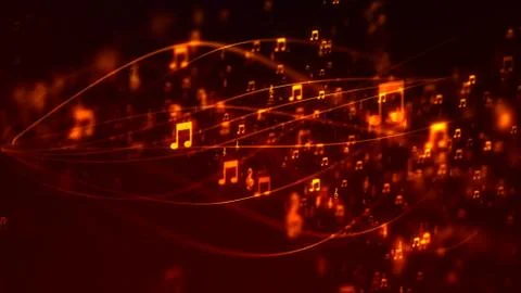 Background with nice flying musical notes Illustrazione stock