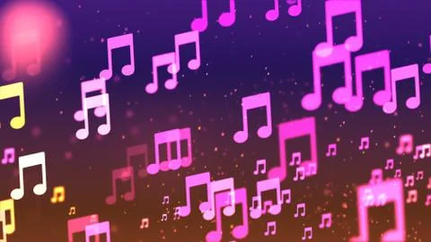 Background with nice flying musical notes Illustrazione stock