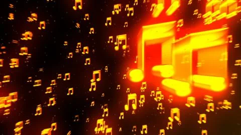 Background with nice flying musical notes Illustrazione stock