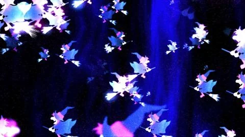 Background with nice flying witch Stock Illustration