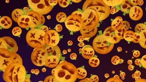 Background With Nice Halloween Pumpkins Stock Illustration
