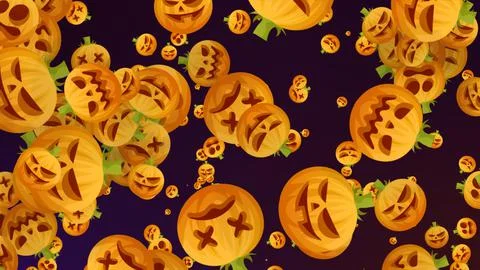Background With Nice Halloween Pumpkins Stock Illustration