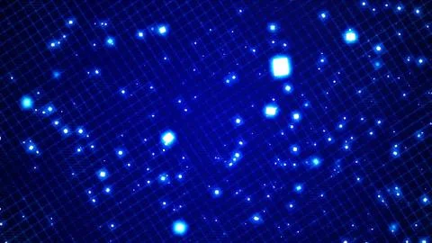 Background with nice matrix blue cubes Stock Illustration