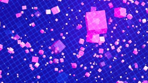 Background with nice matrix purple cubes Illustrazione stock