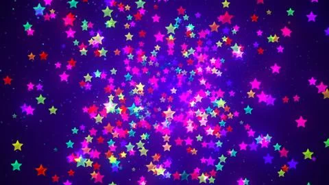 Background with nice multicolor flying stars Stock Illustration