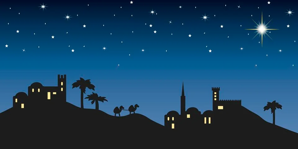 Background night bethlehem Stock Illustration