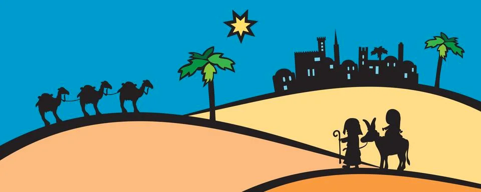 Background night bethlehem Stock Illustration