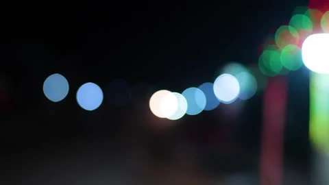 Background night blur bokeh road vehicles and food store light Video stock 293519023