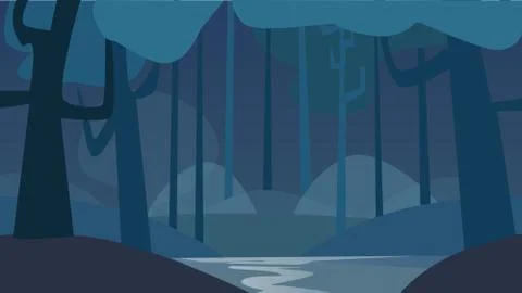 The background of the night forest. Stock Illustration