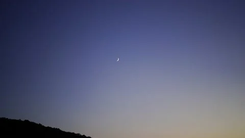 Background of the night sky with a view of the moon. 库存影片 137920636