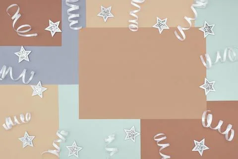 Background with a non-symmetrical geometric pattern in trendy colors 2021 wit Stock Photos