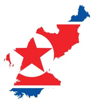 Background of north  korea map and flag Stock Illustration