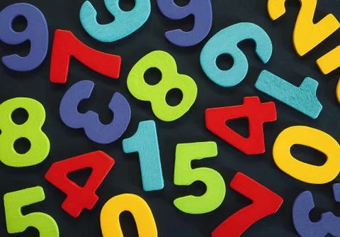 Background of Numbers on black Stock-Fotos