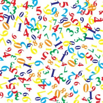 Background from numbers of different colors and sizes Stock Illustration