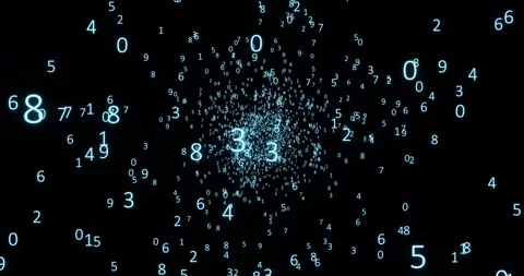 Background with numbers moving in space, digital age concept, data code. Stock Footage 263798985