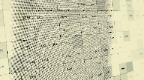 Background of numbers in same size rows of moving squares. Animation. Concept of Stock Illustration