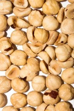 Background from the nuts of the hazelnut. Stock Photos
