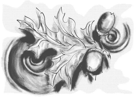 Background with oak leaf Stock Illustration
