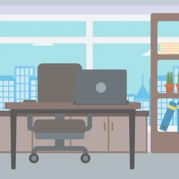 Background of office with city view Stock Illustration