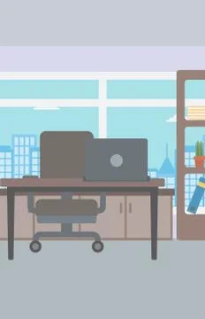 Background of office with city view Stock Illustration