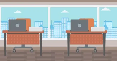 Background of office with city view Stock Illustration