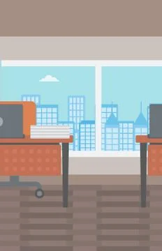 Background of office with city view Stock Illustration