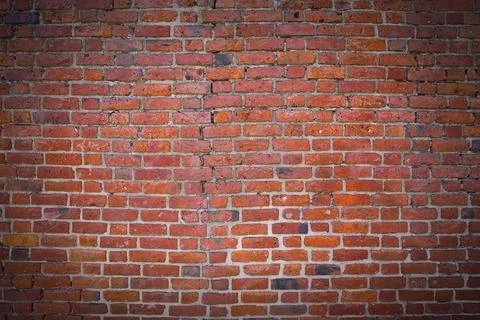 Background of old and rustic red brick wall Stock Photos