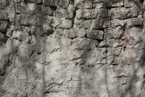 Background of an old brick wall with cement Foto stock