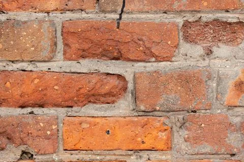Background from old brick wall close up Stock Photos