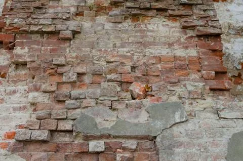 Background of old brick wall closeup Stock Photos
