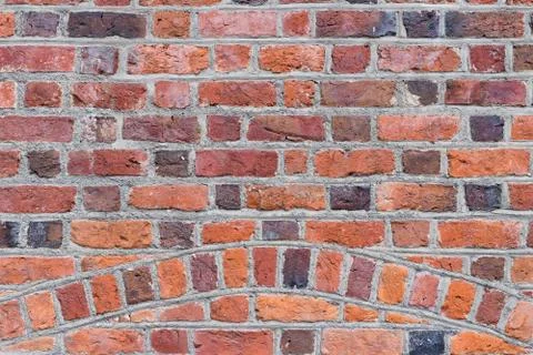 Background of old brick wall pattern texture. Stock Photos
