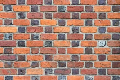 Background of old brick wall pattern texture. Stock Photos