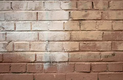 Background of old brick wall stained with white paint Stock Photos