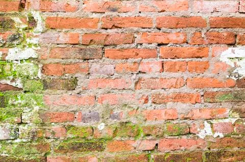 Background of old brick wall texture Stock Photos