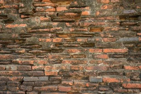 Background of old brick wall texture pattern for design Stock Photos