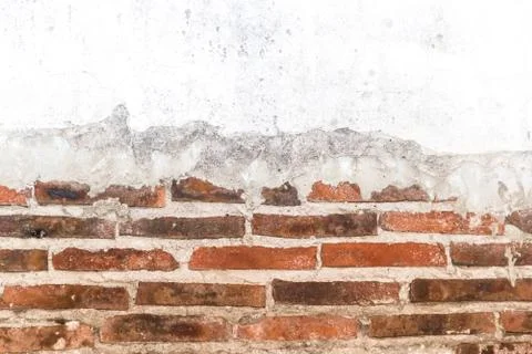 Background with old bricks wall texture and cement Stock Photos