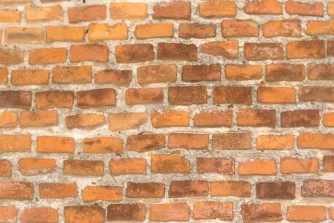 Background with old bricks wall texture and cement Stock Photos