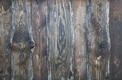 Background from old brown boards with rough surface Stock Photos