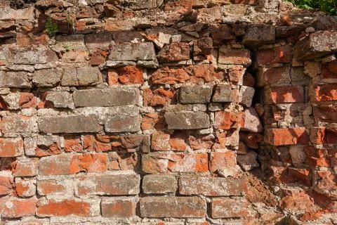 Background from old clay red brick Stock Photos
