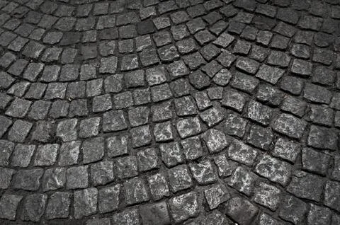 Background of old cobblestone pavement Stock Photos