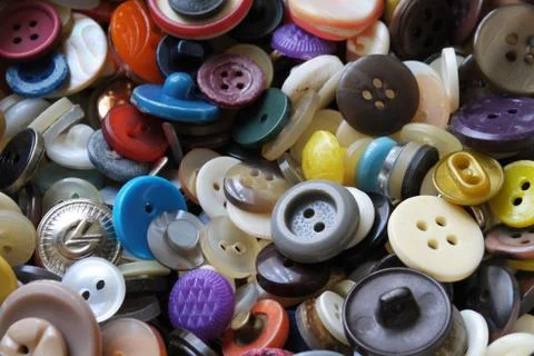 Background with Old Different Buttons 스톡 사진