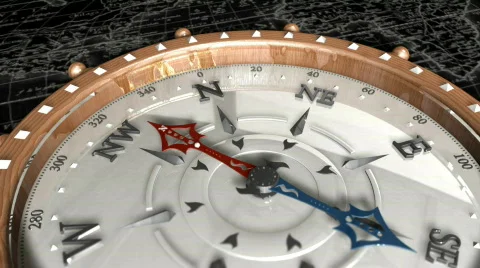 Background With Old Map and Compass - Compass 16 (HD) Stock Footage 752195