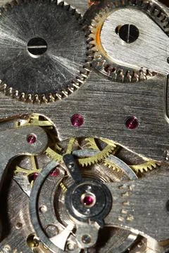 Background of old mechanism Close up of ancient mechanism ,model released,... Foto stock