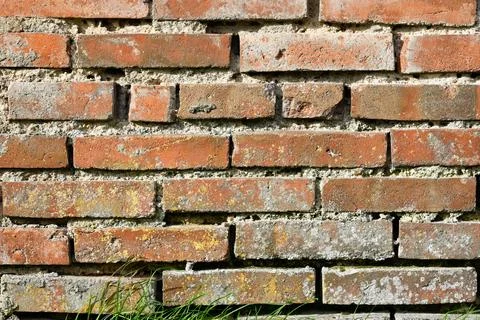 Background of an old orange bricks wall Stock Photos