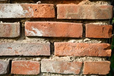 Background of an old orange bricks wall Photos