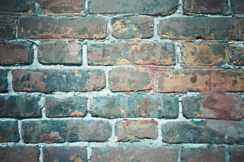 Background of old red brick wall pattern texture. Foto stock