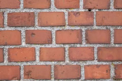 Background, old red brick wall Stock Photos