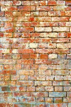The background of the old red brick wall for design interior and various s... Stockfoto's