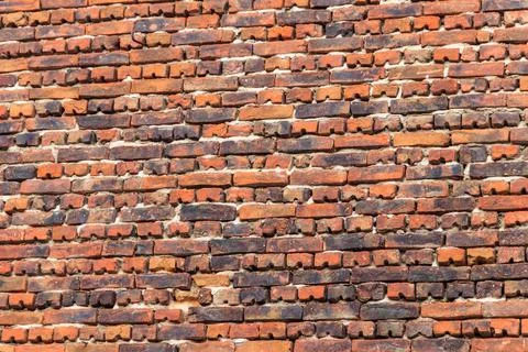 Background of the old red brick wall Stock Photos